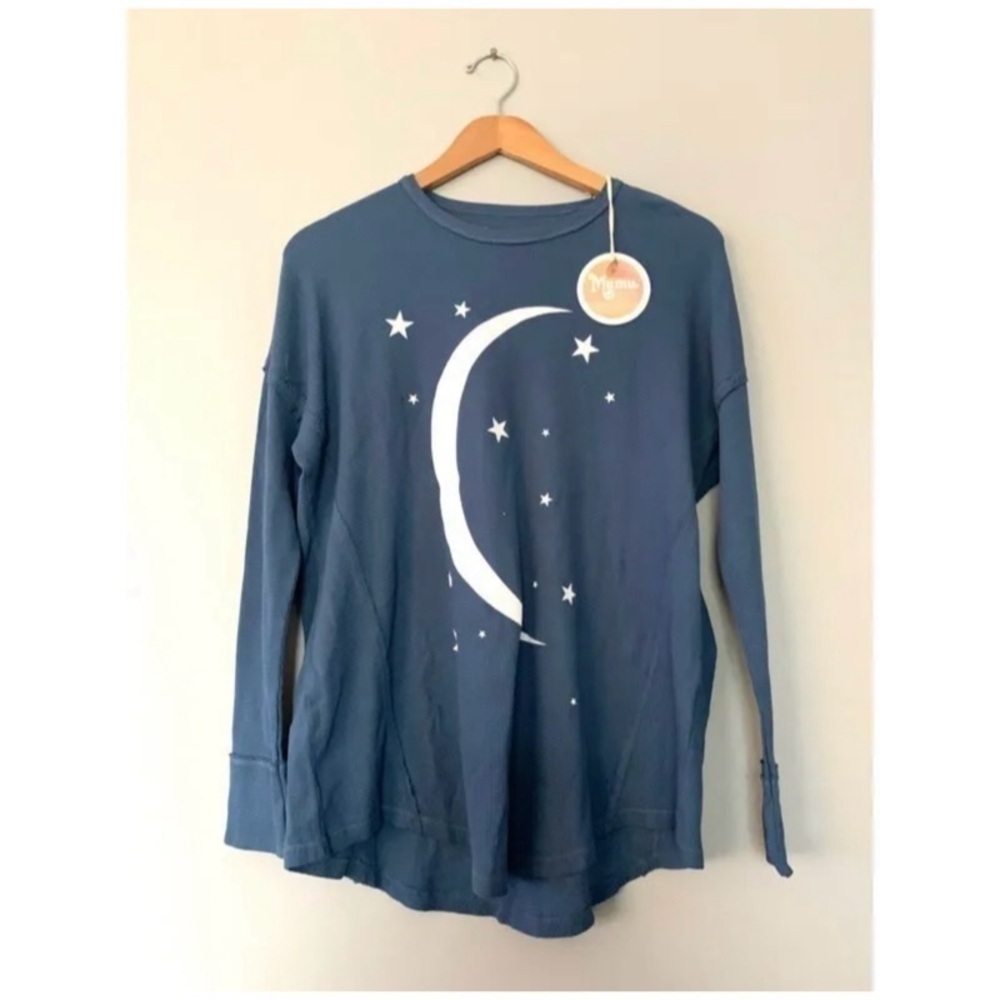 NWT SHOW ME YOUR MUMU MELLOW Blue Moon + Stars Sleep Shirt